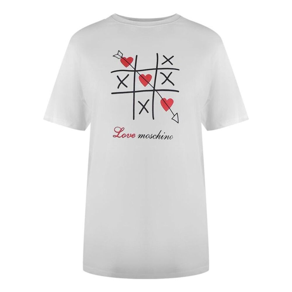 Love Moschino Unisex Adult Tic-Tac-Toe T-Shirt / White